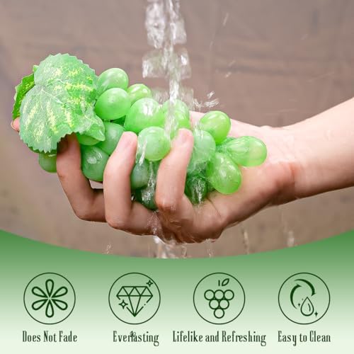 Green Frosted Grape Bunches 4L 4S Rustic Garland