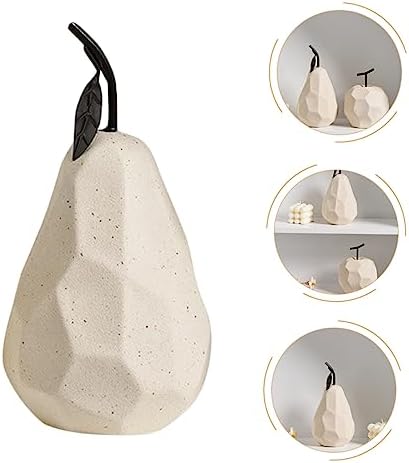 PRETYZOOM Realistic Pear Ceramic Sculpture Desktop Decor