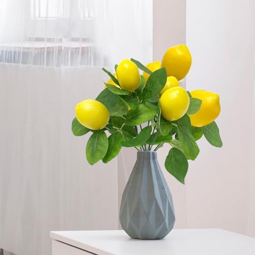 2 Pack Artificial Lemon Branches with 5 Faux Lemons