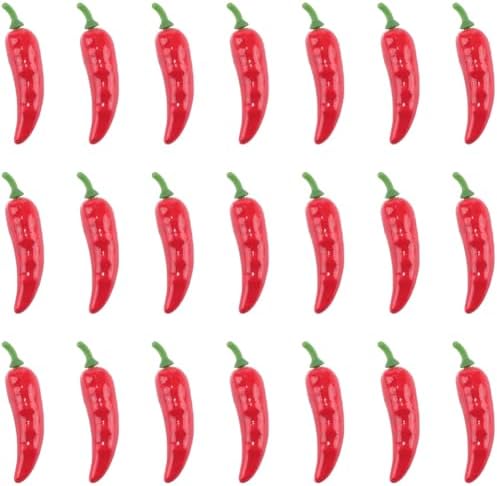 CRASPIRE 50Pcs Mini Artificial Red Chili Peppers