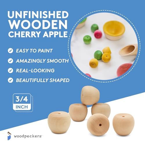 Woodpeckers Unfinished Wood Cherry Apple Pack of 25