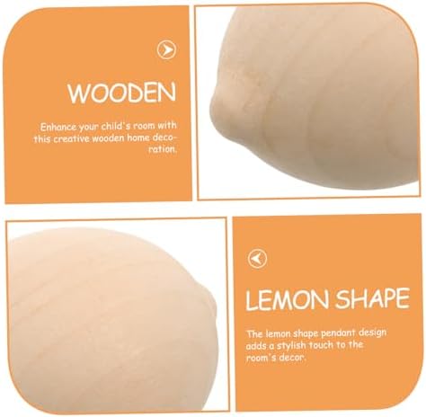 5Pcs Unfinished Wooden Lemon Painting Decor for DIY Crafts