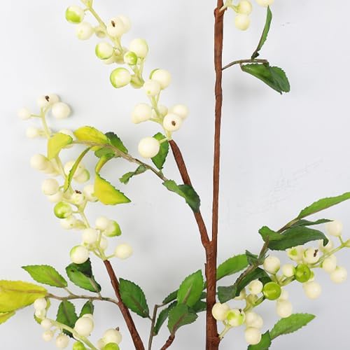 Realistic Artificial Fruit Branches White Home Decor