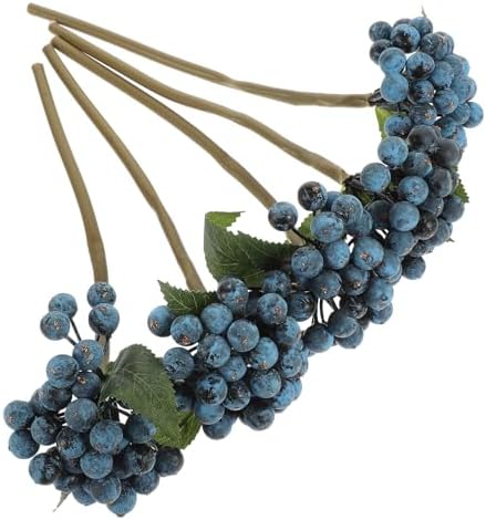 VOSAREA Blue Artificial Berry Branches for Christmas Decor