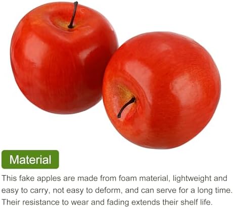UXCELL 6Pcs Artificial Red Apples for Home Decoration