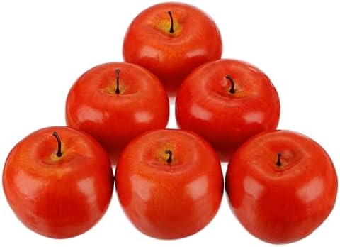 UXCELL 6Pcs Artificial Red Apples for Home Decoration