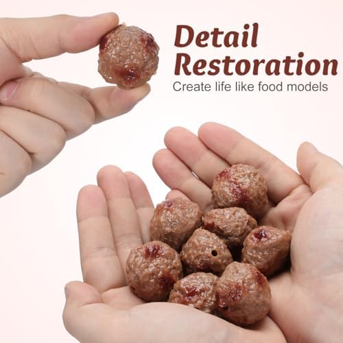 Totority 16 Pcs PVC Simulated Beef Meatball Decor Props