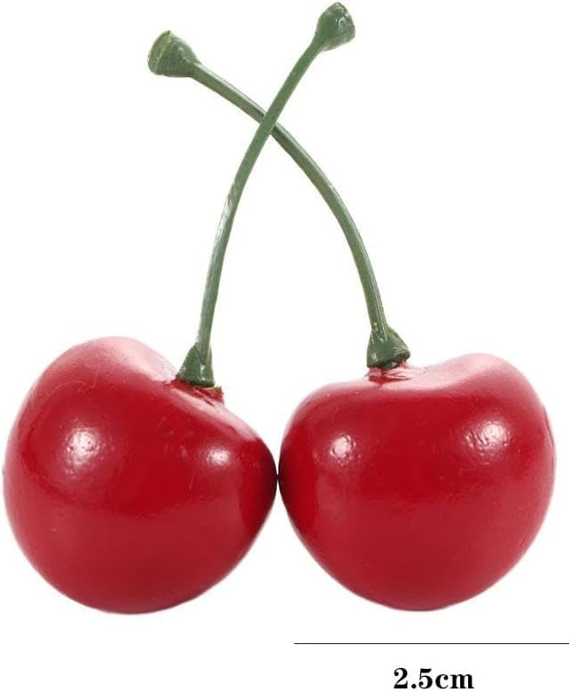 Lifelike Artificial Cherries Red and Red-Black 20pcs