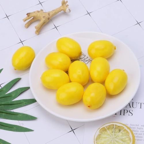 20Pcs Yellow Artificial Lemon Decor Set