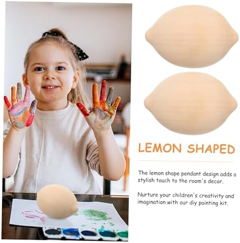 NUOBESTY 5pcs Wooden Lemon Shapes for Painting