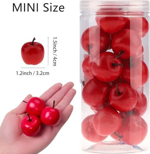 27 Pcs Artificial Red Apples for Home Kitchen Decor
