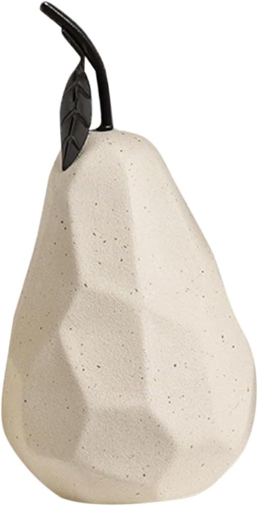 Geometric Pear Ceramic Sculpture for Home Office Garden Decor