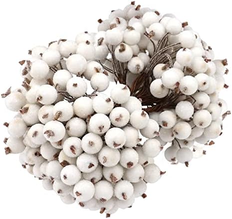 Christmas Foam Frost Berries Garland Decor White