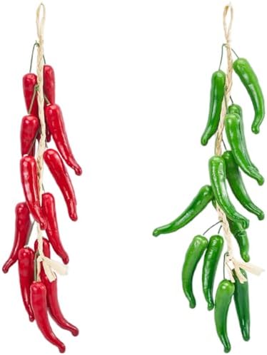 GORGECRAFT 2Pcs Artificial Hanging Chili Pepper Garland