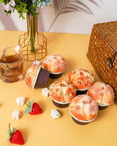 Vensovo 6 Pack Fake Cupcakes with Strawberries