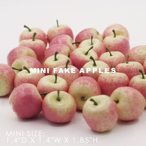 30 Pcs Mini Artificial Pink Apples Decor
