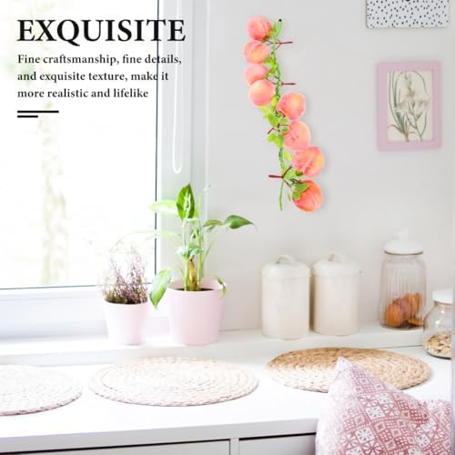 Kichvoe 3pcs Artificial Peach Clusters Hanging Ornament