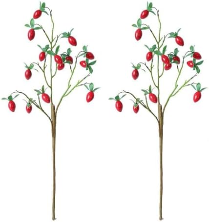 2 Pcs Artificial Fruit Branches for Home Decor