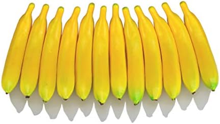 JEDFORE Artificial Yellow Bananas 12pc Lifelike Decoration