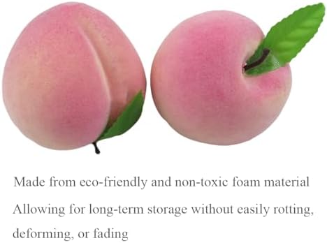 6pcs Realistic Artificial Peaches 32 Inch Decor Fruits