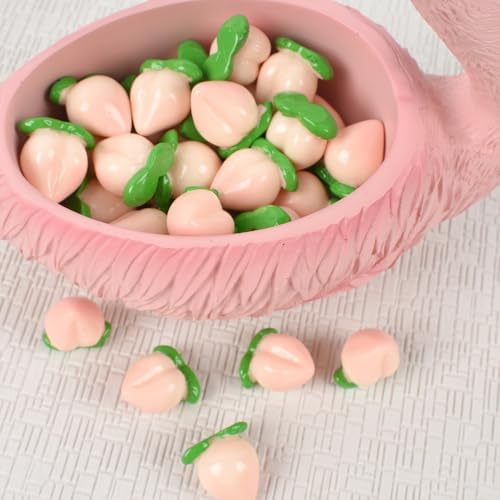 HUIANER Artificial Mini Peaches 50pcs Decorative Fake Peach Figures