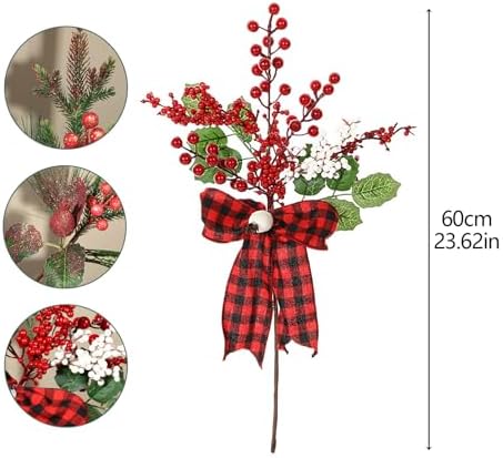 BestAlice 5 Pack Artificial Christmas Berries Stems