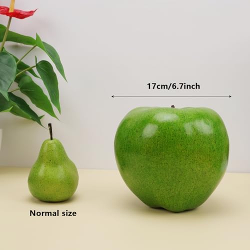 Gresorth 1pc Artificial Green Apple Decoration 16cm