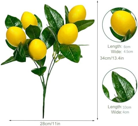 3pcs Artificial Lemon Branches for Home Decor