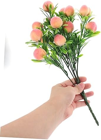 2PCS Artificial Peach Tree Stems for Home Decor