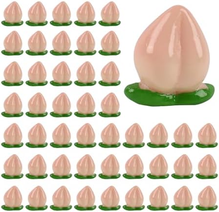 HUIANER Artificial Mini Peaches 50pcs Decorative Fake Peach Figures