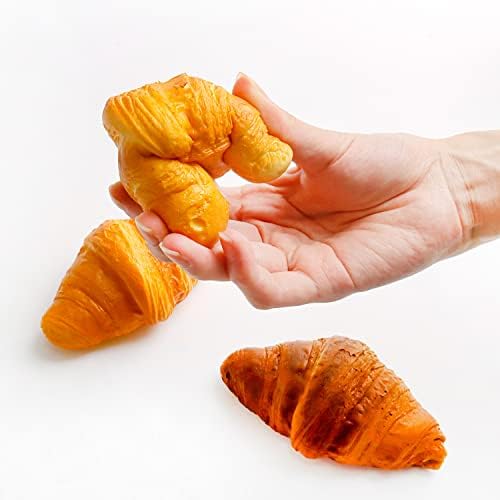 4 Pcs Artificial Croissant Rolls for Decoration