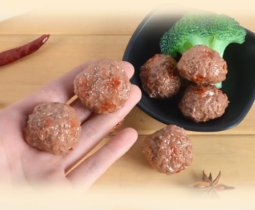 6pcs Artificial Lifelike Meatballs Photography Prop for Kitchen Display