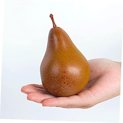 6pcs Faux Pears Decorations Lifelike Artificial Fruit Models for Home Kitchen Office and Restaurant