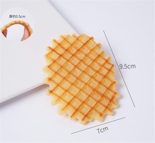 6PCS Artificial Waffle Cookies Models for Display and Decoration