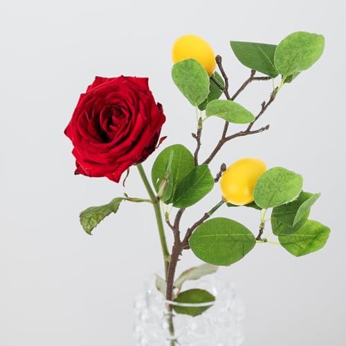 MAGICLULU 3Pcs Artificial Lemon Branches with Green Leaves
