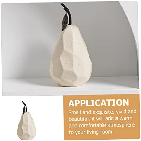 PRETYZOOM Realistic Pear Ceramic Sculpture Desktop Decor