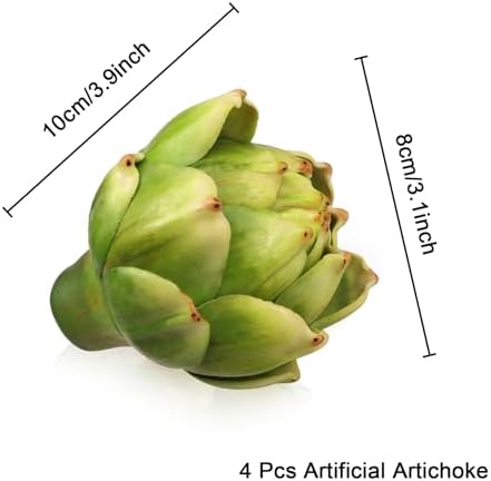 4 Pcs Artificial Artichokes Green Faux Vegetables