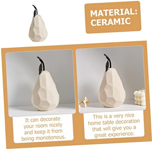 PRETYZOOM Realistic Pear Ceramic Sculpture Desktop Decor