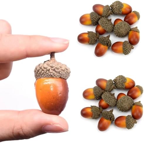 AISIBO Artificial Acorns 50PCS Decorative Fruit