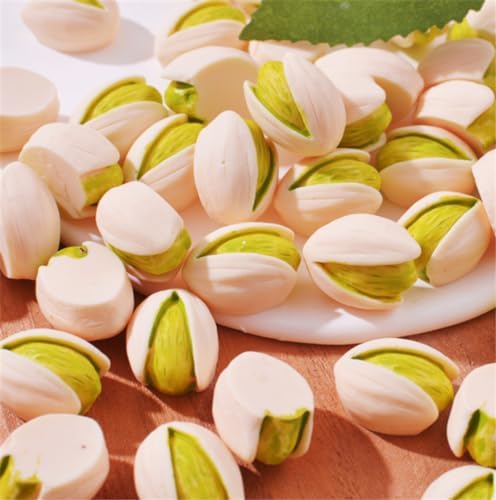 30 Pcs Resin Miniature Pistachio Nut Decor