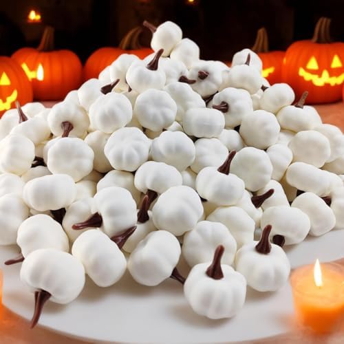 TIHOOD 20PCS Mini Artificial Pumpkins Fall Decor
