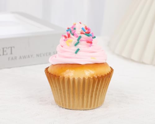 6 Piece Magnetic Pink Sprinkle Cupcakes Decor