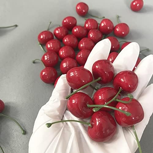 50pcs Artificial Red Cherries Realistic Decoration Props