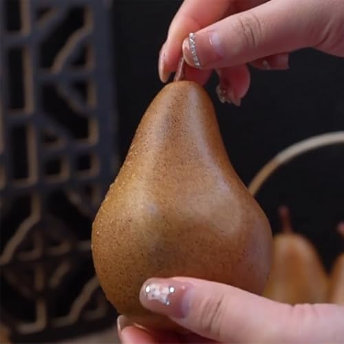 2Pcs Artificial Brown Pears Lifelike Photo Props