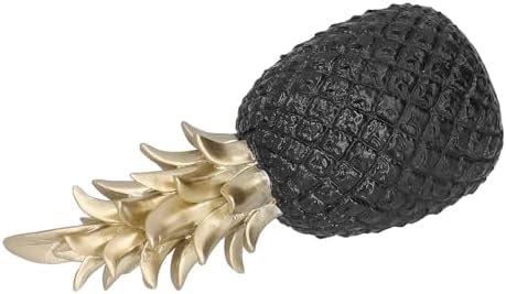 Resin Artificial Pineapple Decoration Black Gold Medium