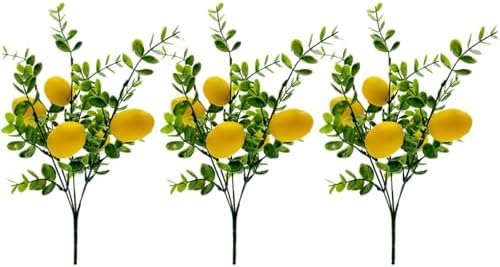 Ochine 3 Pcs Artificial Lemon Branches