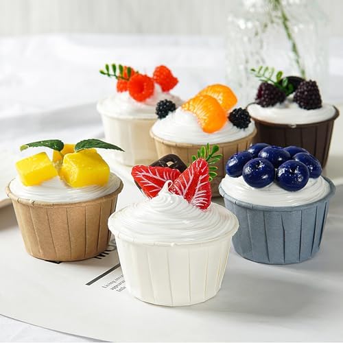 Wnvivi 6 Pack Artificial Cupcakes for Display Decoration