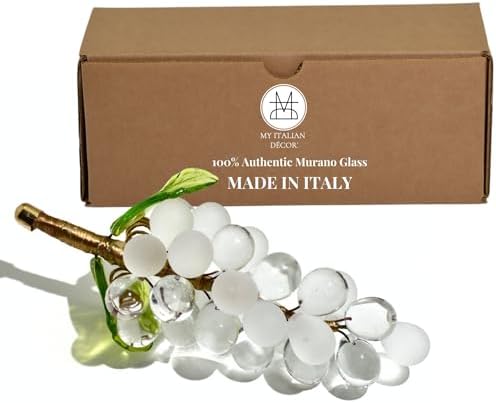 MY ITALIAN DCOR Handmade Murano Glass Grape Cluster Figurine 1