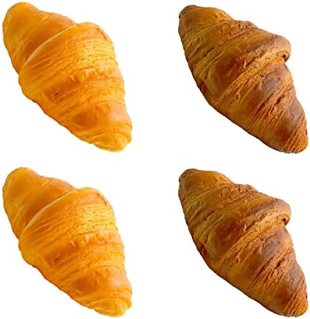 4 Pcs Artificial Croissant Rolls for Decoration