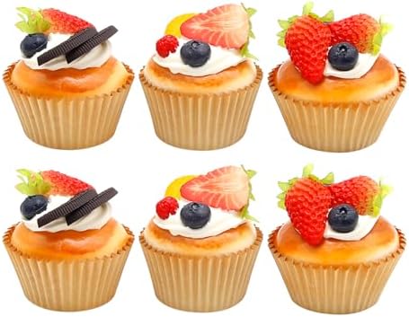 Realistic Artificial Cupcake Models 6Pcs Set